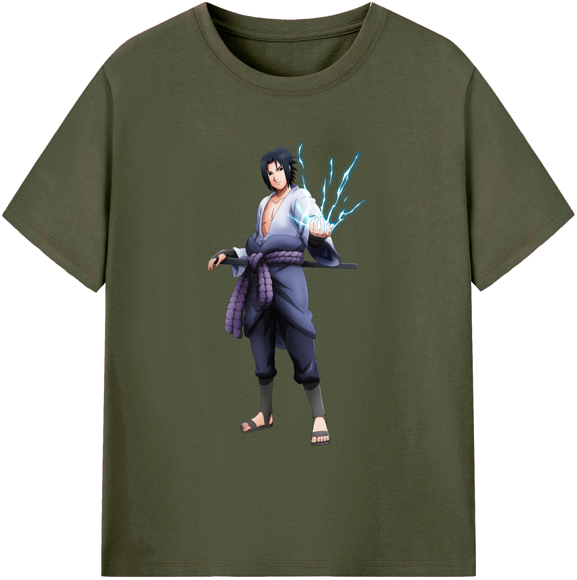 （画像用） NARUTO -ナルト- うちは サスケ Uchiha Sasuke 綿100％ メンズ半袖Tシャツ｜肌触りやわらか＆通気性